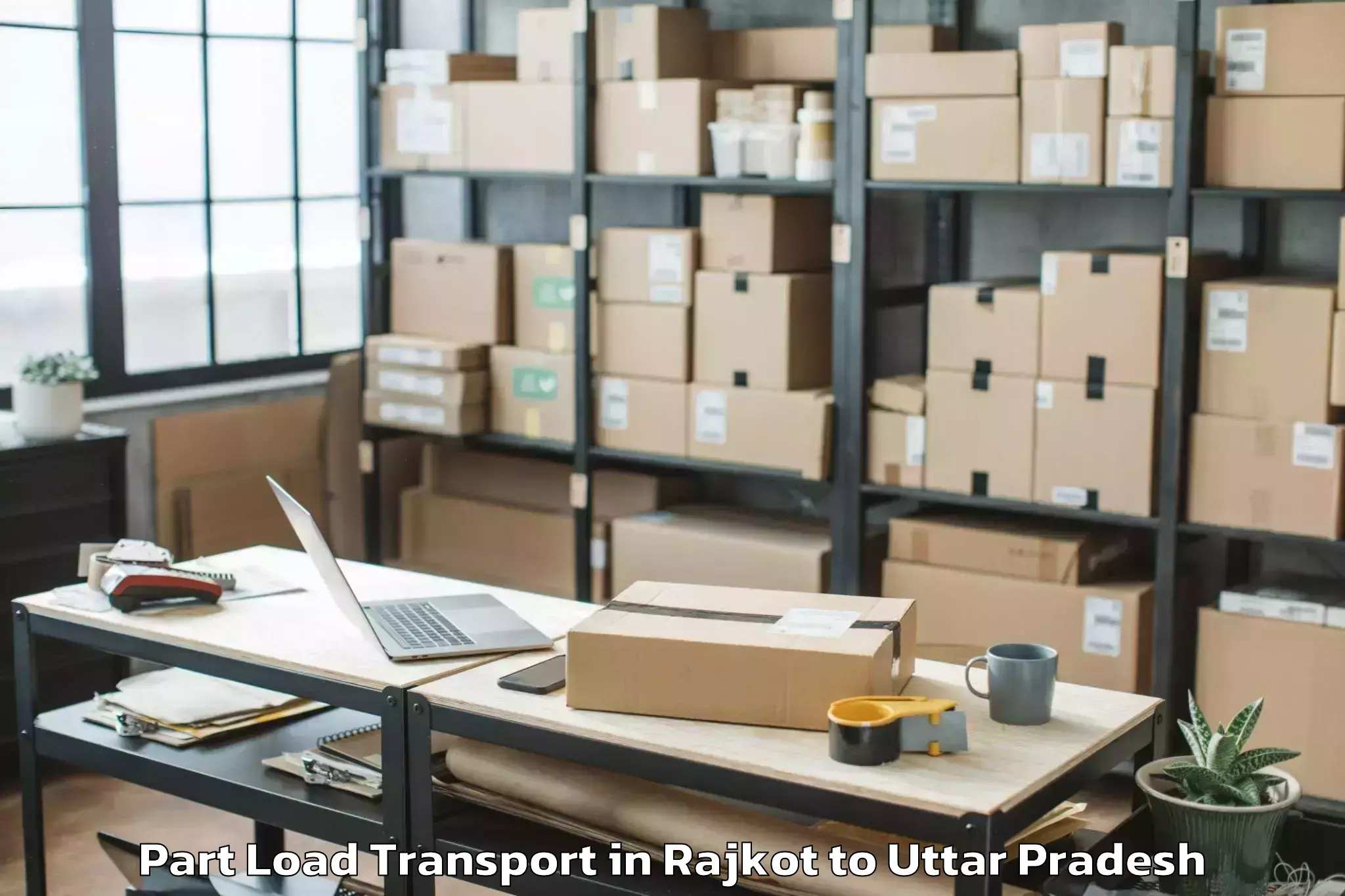 Top Rajkot to Purwa Part Load Transport Available